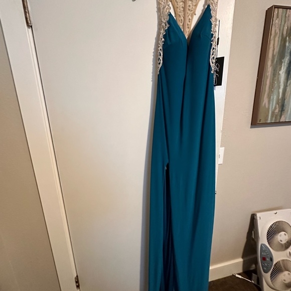 Teal La Femme Formal Dress - Picture 3 of 7